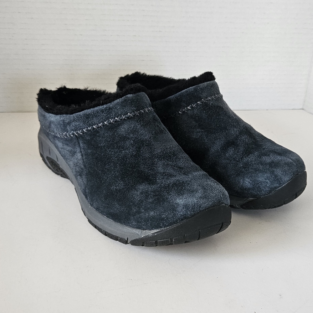 Merrell Womens Encore Ice Navy Suede Slip On Clog